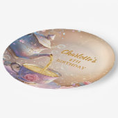 Floral Teacup & Teapot - Pastel Elegant Tea Party Pappteller (Schrägansicht)