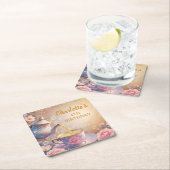 Floral Teacup & Teapot - Pastel Elegant Tea Party Rechteckiger Pappuntersetzer (Vor Ort)