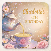 Floral Teacup & Teapot - Pastel Elegant Tea Party