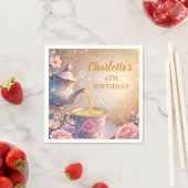 Floral Teacup & Teapot - Pastel Elegant Tea Party Serviette (Beispiel)