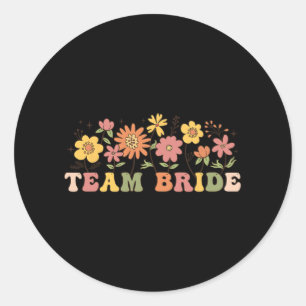 Floral Team Bride Wildblume Wedding Bachelorette Runder Aufkleber