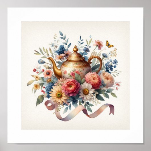 Floral Teapot 6 Poster (Vorne)