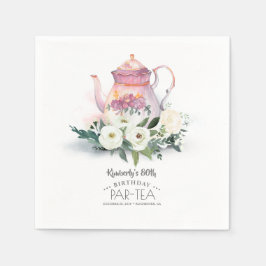 Floral Teapot Birthday Par-Tee Serviette