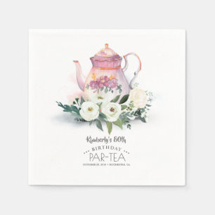 Floral Teapot Birthday Par-Tee Serviette