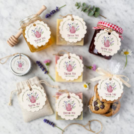 Floral Teapot "Danke für Ihre Bestellung" skallopi Geschenkanhänger