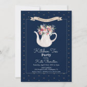 Floral Teapot Tea Party Küche Tee Einladung (Vorderseite)