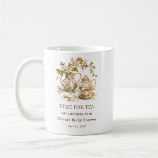 Floral Teapot Time for Tea Bridal Shower Mugs  Kaffeetasse