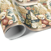 FLoral Teddy Bear Brief A Geschenkpapier (Rolleneckpunkt)