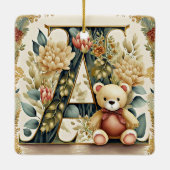 FLoral Teddy Bear Brief A Keramikornament (Rückseite)