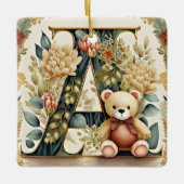FLoral Teddy Bear Brief A Keramikornament (Vorderseite)