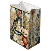 FLoral Teddy Bear Brief A Mittlere Geschenktüte (Rückseite Schrägansicht)