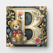 FLoral Teddy Bear Brief B Fotoplatte (Vorderseite)