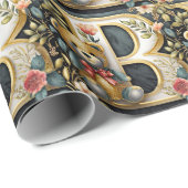 FLoral Teddy Bear Brief B Geschenkpapier (Rolleneckpunkt)