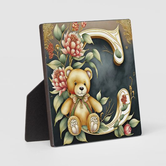 FLoral Teddy Bear Brief C Fotoplatte (Vorderseite)