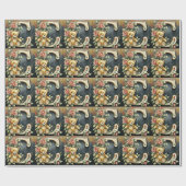 FLoral Teddy Bear Brief C Geschenkpapier (Flach)