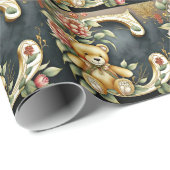 FLoral Teddy Bear Brief C Geschenkpapier (Rolleneckpunkt)