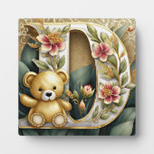 FLoral Teddy Bear Brief D Fotoplatte (Vorderseite)