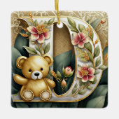 FLoral Teddy Bear Brief D Keramikornament (Vorderseite)