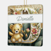 FLoral Teddy Bear Brief D personalisiert Keramikornament (Links)