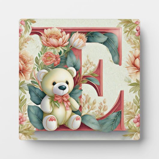FLoral Teddy Bear Brief E Fotoplatte (Vorderseite)