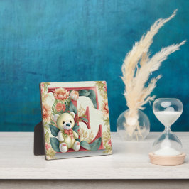 FLoral Teddy Bear Brief E Fotoplatte