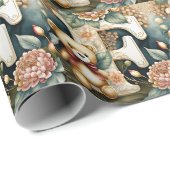 FLoral Teddy Bear Brief F Geschenkpapier (Rolleneckpunkt)