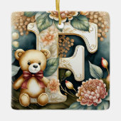 FLoral Teddy Bear Brief F Keramikornament (Vorderseite)