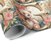 FLoral Teddy Bear Brief G Geschenkpapier (Rolleneckpunkt)