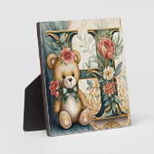 FLoral Teddy Bear Brief H Fotoplatte (Vorderseite)