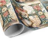 FLoral Teddy Bear Brief H Geschenkpapier (Rolleneckpunkt)