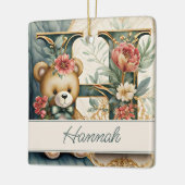 FLoral Teddy Bear Brief H personalisiert Keramikornament (Links)