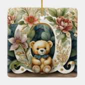 FLoral Teddy Bear Brief O Keramikornament (Rückseite)