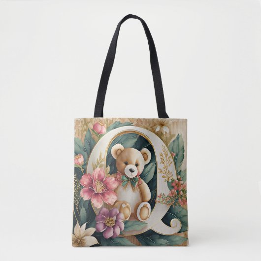 FLoral Teddy Bear Brief Q Tasche (Vorderseite)