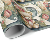 FLoral Teddy Bear Brief R Geschenkpapier (Rolleneckpunkt)