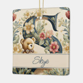 FLoral Teddy Bear Brief S personalisiert Keramikornament (Links)