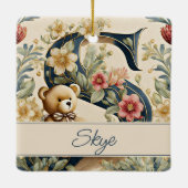 FLoral Teddy Bear Brief S personalisiert Keramikornament (Rückseite)