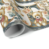 FLoral Teddy Bear Brief T Geschenkpapier (Rolleneckpunkt)