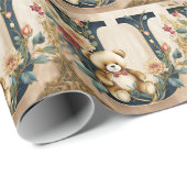 FLoral Teddy Bear Brief U Geschenkpapier (Rolleneckpunkt)