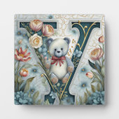 FLoral Teddy Bear Brief V Fotoplatte (Vorderseite)