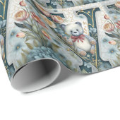 FLoral Teddy Bear Brief V Geschenkpapier (Rolleneckpunkt)