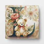 FLoral Teddy Bear Letter L Fotoplatte (Vorderseite)