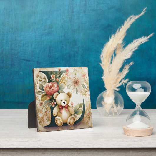 FLoral Teddy Bear Letter L Fotoplatte (InSitu)
