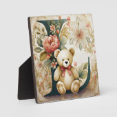 FLoral Teddy Bear Letter L Fotoplatte (Vorderseite)