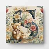 FLoral Teddy Bear Letter S Fotoplatte (Vorderseite)