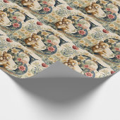 FLoral Teddy Bear Letter S Geschenkpapier (Ecke)