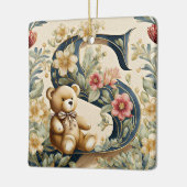 FLoral Teddy Bear Letter S Keramikornament (Links)
