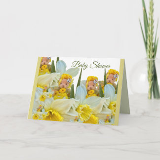 Floral teddy bears flowers narcissus daffodil  karte