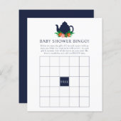 Floral Tee Party Baby Shower Bingo Game (Vorne/Hinten)