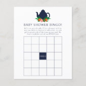 Floral Tee Party Baby Shower Bingo Game (Vorderseite)