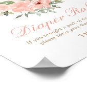 Floral Tee Party Kinderdusche Windeln Raffle Schil Poster (Ecke)